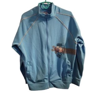 Rare Blue MTV Logo Vintage Zip Up Sweatshirt with Pockets Mens Size Medium